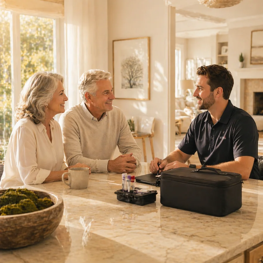 Nurse providing care at home